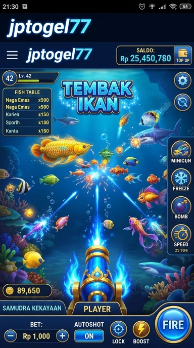 Layar utama jptogel77 — antarmuka bersih setelah instalasi